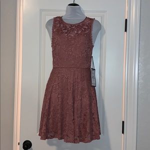 City Studio pink lace dress, size 7